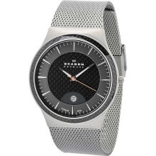 Skagen 234XXLT Denmark Men's Stainless Steel Mesh Bracelet Black Carbo