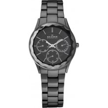 Skagen 344lmxm Ladies Multifunction Charcoal Link Bracelet Watch