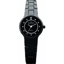 Skagen Ladies Black Ceramic Quartz Crystal 572SBXBC