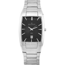 Skagen Men's Denmark Black Dial Watch (Skagen Mens Watch Black Dial with Rectangle Case)