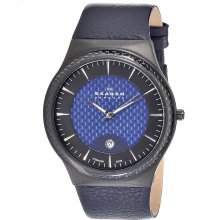 Skagen Men's Titanium Case Blue Strap Watch