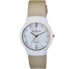 Skagen Women's 817SWLTC Quartz Ceramic Mother-Of-Pearl Dial Watch - 81