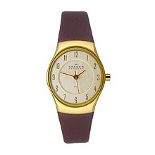 Skagen Women's Three-hand Leather Strap watch #693XSGLD