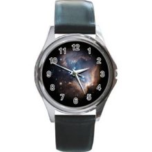 Space Ver 1 Unisex Silver-Tone Round Metal Watch 33