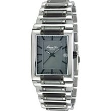 Stainless Steel Kenneth Cole New York Gunmetal Rectangular Watch - Jewelry