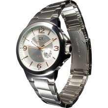 Steinhausen Mens Metal Quartz With Date White Dial Watch (silver)