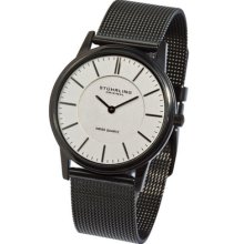 Stuhrling 238 32592 Slim Classic Newberry Black Mesh Band Mens Watch