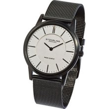 Stuhrling Original Unisex Newberry Ultra Slim Silvertone Dial Watch