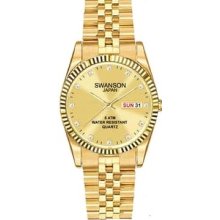 Swanson Ladies Gold-tone, Gold Dial Dress Watch