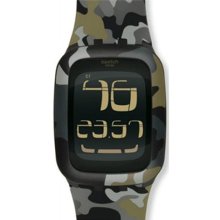 Swatch Men's Digital SURB105 Black Rubber Quartz Watch with Digit ...