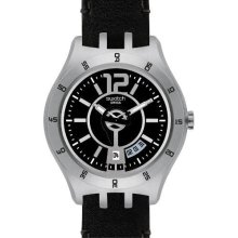 Swatch Men's YTS400 Quartz Stainless Steel Black Dial Watch - YTS400