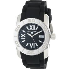 Swiss Legend 10114-01 Women's Commander Black Textured Dial Black Sili