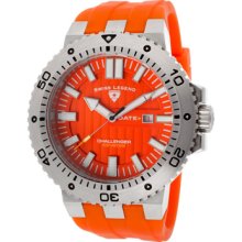 SWISS LEGEND Watches Men's Challenger Orange Dial SS Bezel Orange Sili