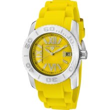 SWISS LEGEND Women's Commander Yellow Textured Dial Yellow Silicon