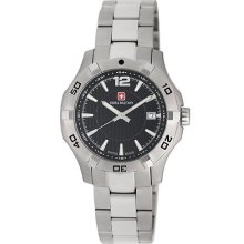 Swiss Military Calibre Men's Immersion Black Dial Steel Bracelet Watch