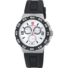 Swiss Military Racer Men's White Dial Black Rubber Band Quartz An ...