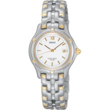 SXE586 -- Seiko Le Grand Sport Women's two-tone bracelet w/ white dial.