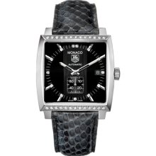 Tag Heuer Monaco Diamond Black Python Unisex Watch WW2118.FC6216