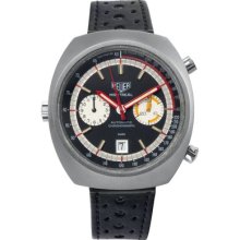 Tag Heuer Montreal 1970s Watch Black Band Black Dial