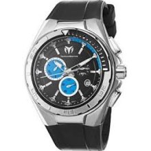 Technomarine Steel Chronograph Watch in Black & Blue - 110011