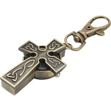 The Cross of Unisex Analog Alloy Quartz Keychain Watch (Bronze)