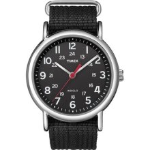 Timex Men's Weekender T2N647 Black Nylon Quartz Watch with Black ...