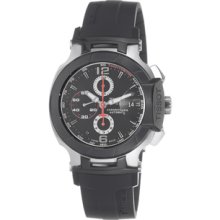 Tissot Men's 'T Race' Black Dial Rubber Strap Chronograph