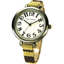 TOKYObay Womens Sedona Analog Stainless Watch - Multicolor Nylon Strap - White Dial - T016-BE