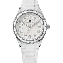 Tommy Hilfiger Women's White Silicon Band Wrist Watch 1781058