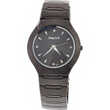 Tonneau Case Quartz Wrist Watch Round Dial Men