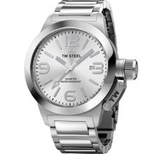 TW Steel 'Canteen' Bracelet Watch Silver/ Mother Of Pearl