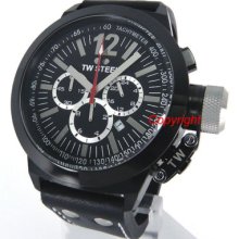 Tw Steel Japan Movt Chrono 45mm Black Ion Coated Steel Leather Ce1033