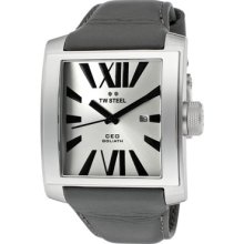 TW Steel Watches Men's CEO Goliath Silver Dial Gray Genuine Leather G