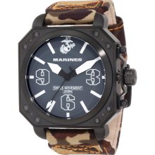 U.S. Marine Corps WA141 Men's Armor Aircraft Black IP Steel Black Dial