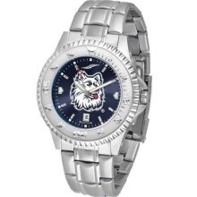 UCONN Connecticut Huskies Men's Stainless Steel Dress Watch