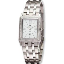 Unisex Charles Hubert Stnlss 0.69ct. Dia Wht 28x32mm Dial Watch Xwa1742