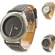 Unisex PU Analog Quartz Wrist Watch 0687 (Assorted Colors)