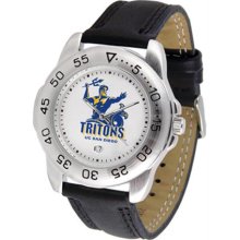 University Cal San Diego Mens Leather Sports Watch