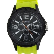 Unlisted Ul1242 Green Yellow Silicone Men's Watch