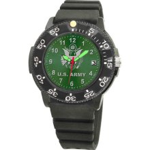 Us Army Dive Watch Pu Rubber Strap Date Fiber Case Military Time