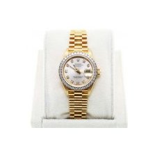 Used Rolex 18K Presidential 69178 Oyster Diamond Dial Ladies Watch