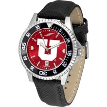 Utah Utes Competitor AnoChrome Poly/Leather Band Watch