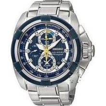 Velatura Alarm Chronograph Blue Dial Rubber Strap