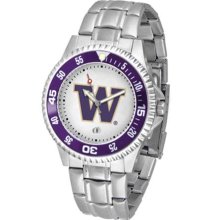 Washington Huskies UW Mens Steel Bandwrist Watch