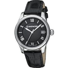 Wenger Ladies Terragraph Black Dial Leather Swiss Watch 0521.104