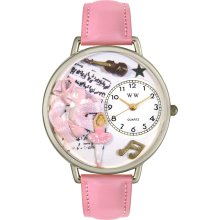 Whimsical Women's Ballet Theme Pink Leather Watch