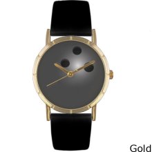 Whimsical Women's 'Bowling Lover' Photo Watch (Gold)