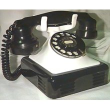 White and Black Belgium Art Deco Phone