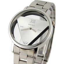 Wilon Stainless Steel Watches with Triangle-Shaped Dail Plate