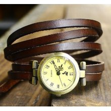 Women Leather Wrap Watch